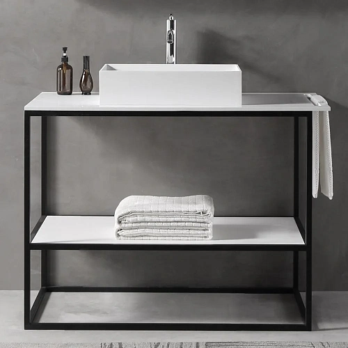 Консоль под раковину ABBER Stein AS2631 напольная, белая матовая Консоль под раковину ABBER Stein AS2631 напольная, белая матовая