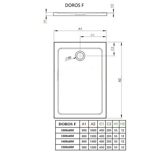 Душевой поддон Radaway Doros Plus F SDRFP1290-01 90x120 Душевой поддон Radaway Doros Plus F SDRFP1290-01 90x120