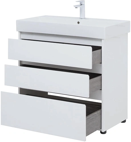 Тумба под раковину Aquanet Nova Lite 85 белый глянец (3 ящика) 00302475 Тумба под раковину Aquanet Nova Lite 85 белый глянец (3 ящика) 00302475