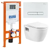 Комплект унитаза BelBagno с сиденьем LOTO BB070CHR/SC инсталляцией BB002-80 и клавишей смыва BB018-GV-BI Комплект унитаза BelBagno с сиденьем LOTO BB070CHR/SC инсталляцией BB002-80 и клавишей смыва BB018-GV-BI