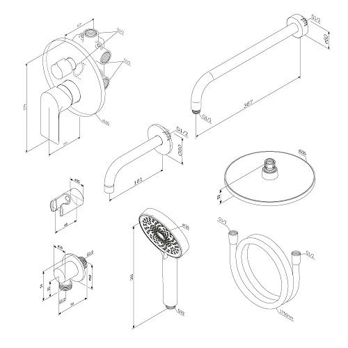 Душевая система Damixa Apollo 947510000 встраиваемая, хром Душевая система Damixa Apollo 947510000 встраиваемая, хром