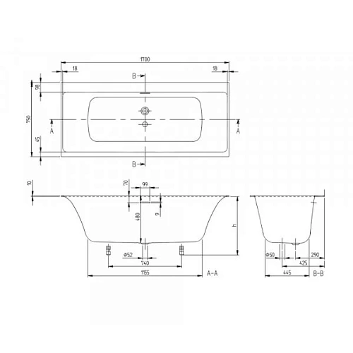 Ванна квариловая Villeroy & Boch Subway 3.0 170 x 75 см UBQ170SBW2TDV-01 Ванна квариловая Villeroy & Boch Subway 3.0 170 x 75 см UBQ170SBW2TDV-01