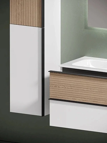 Тумба под раковину Sancos Delta DL60W 590х445х500 дуб светлый/белый, подвесная Тумба под раковину Sancos Delta DL60W 590х445х500 дуб светлый/белый, подвесная