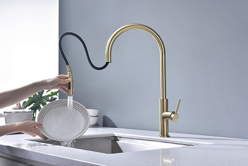 Смеситель для кухни Paulmark SENSO светлое золото Se215180-LG Смеситель для кухни Paulmark SENSO светлое золото Se215180-LG