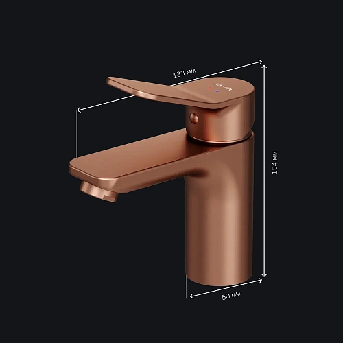 Смеситель для раковины AM.PM X-Joy F85A02144 излив 100 мм, розовое золото Смеситель для раковины AM.PM X-Joy F85A02144 излив 100 мм, розовое золото