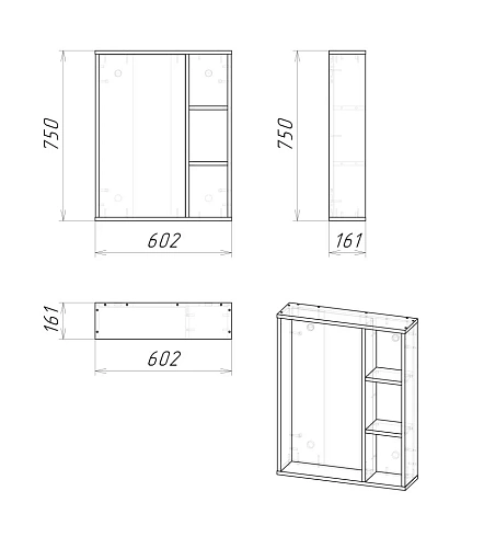 Зеркало GROSSMAN ФЛАЙ-60 см универсальное дуб сонома 60x75 206001 Зеркало GROSSMAN ФЛАЙ-60 см универсальное дуб сонома 60x75 206001