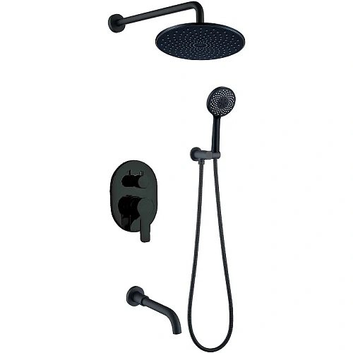 Душевая система BERGES NARDIS 3R BLACK, черный матовый встраиваемая 071008 Душевая система BERGES NARDIS 3R BLACK, черный матовый встраиваемая 071008