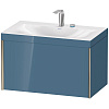 Картинка анонса товара «тумба с раковиной duravit xviu xv4610eb147c 80 см каменно-синий глянцевый»