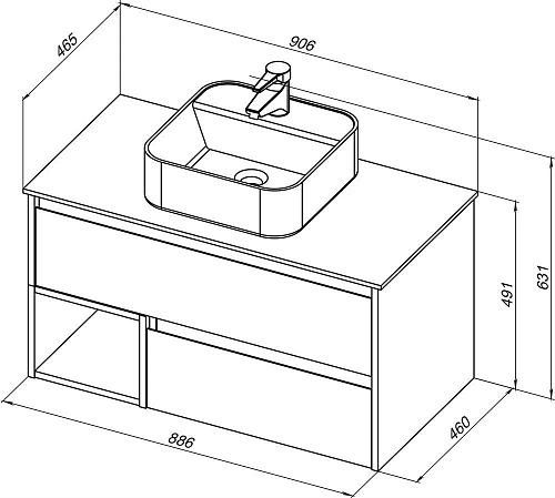 Тумба с раковиной STWORKI Карлстад 90 дуб рустикальный, простоун беж 425511 Тумба с раковиной STWORKI Карлстад 90 дуб рустикальный, простоун беж 425511