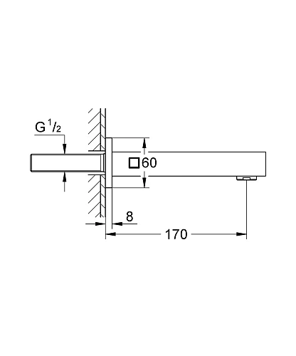 Излив для ванны GROHE Universal Cube, суперсталь (13303DC0) Излив для ванны GROHE Universal Cube, суперсталь (13303DC0)