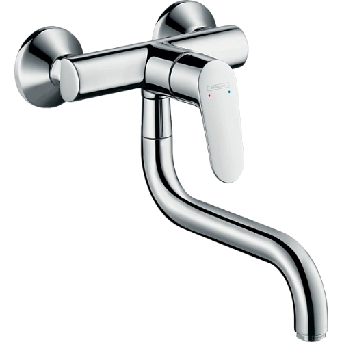 Смеситель для кухни hansgrohe Focus настенный с поворотным изливом, хром 31825000 Смеситель для кухни hansgrohe Focus настенный с поворотным изливом, хром 31825000