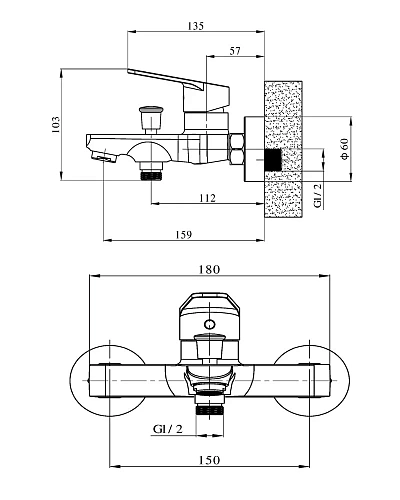 Смеситель для ванны Orange FELIX M14-100cr Смеситель для ванны Orange FELIX M14-100cr