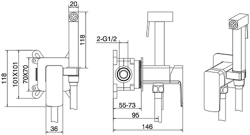 Гигиенический душ Allen Brau Infinity 5.21005-00 (с внутренней частью) хром Гигиенический душ Allen Brau Infinity 5.21005-00 (с внутренней частью) хром