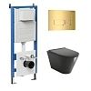 Комплект инсталляции GROSSMAN 900.K31.01.000 с клавишей смыва 700.K31.03.300.300 золото и унитазом GROSSMAN GR-4477BMSQ арт.97.4477BMSQ.03.300