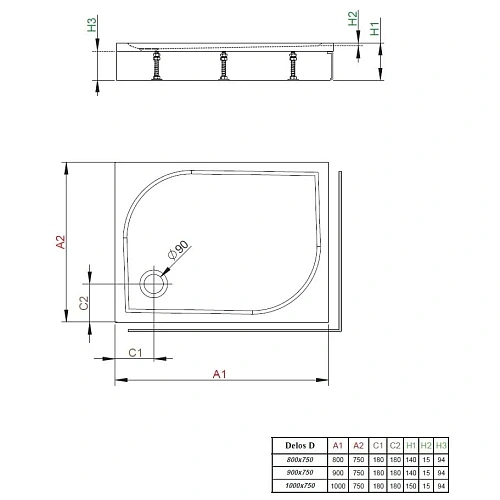 Душевой поддон Radaway Delos D800 4D87514-03L 80x75 с панелью L Душевой поддон Radaway Delos D800 4D87514-03L 80x75 с панелью L