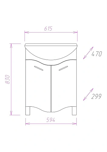Тумба под раковину Onika ЛАЙН 60.11 106043 Тумба под раковину Onika ЛАЙН 60.11 106043