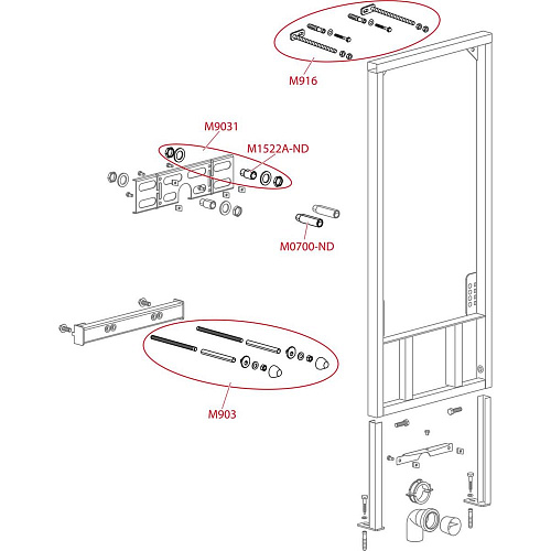Инсталляция для биде Alcaplast A105/450 Инсталляция для биде Alcaplast A105/450