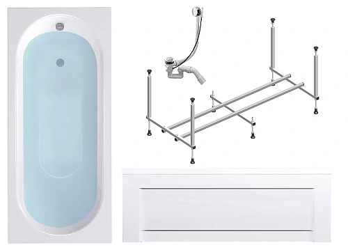 Акриловая ванна Timo ROHA1770 170x70x580 с каркасом, слив-переливом и фронтальной панелью Акриловая ванна Timo ROHA1770 170x70x580 с каркасом, слив-переливом и фронтальной панелью