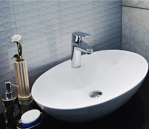 Раковина CeramaLux 9438 накладная, белый Раковина CeramaLux 9438 накладная, белый