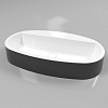 Картинка анонса товара «раковина whitecross obsidian d 65x37 (черный/белый глянец) искусственный камень 0736.065037.10100»