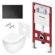Комплект инсталляции TECE TECEspring Base K401104WCR с клавишей смыва, черн. матовый и унитазом модель R Комплект инсталляции TECE TECEspring Base K401104WCR с клавишей смыва, черн. матовый и унитазом модель R