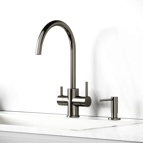 Смеситель для кухни SANCOS Taper SC4012GG с возможностью подключения фильтра, вороненая сталь Смеситель для кухни SANCOS Taper SC4012GG с возможностью подключения фильтра, вороненая сталь