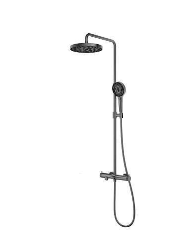 Душевая система Vincea Rim VSFS-2RM1GM с изливом, вороненая сталь Душевая система Vincea Rim VSFS-2RM1GM с изливом, вороненая сталь