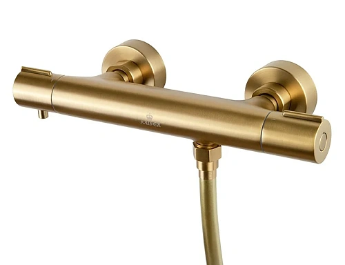 Смеситель для ванны Kaiser Serio 05377-3 с термостатом Шлифованное золото Смеситель для ванны Kaiser Serio 05377-3 с термостатом Шлифованное золото