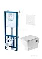 Комплект унитаза Santek Нео 1WH501758 с инсталляцей, сиденье Slim, SoftCloseи клавишей смыва белая 1.WH50.1.758 Комплект унитаза Santek Нео 1WH501758 с инсталляцей, сиденье Slim, SoftCloseи клавишей смыва белая 1.WH50.1.758