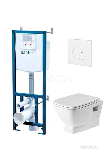 Комплект унитаза Santek Нео 1WH501758 с инсталляцей, сиденье Slim, SoftCloseи клавишей смыва белая 1.WH50.1.758 Комплект унитаза Santek Нео 1WH501758 с инсталляцей, сиденье Slim, SoftCloseи клавишей смыва белая 1.WH50.1.758
