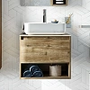 Тумба с раковиной STWORKI Карлстад 60 дуб рустикальный, простоун беж 425083 Тумба с раковиной STWORKI Карлстад 60 дуб рустикальный, простоун беж 425083