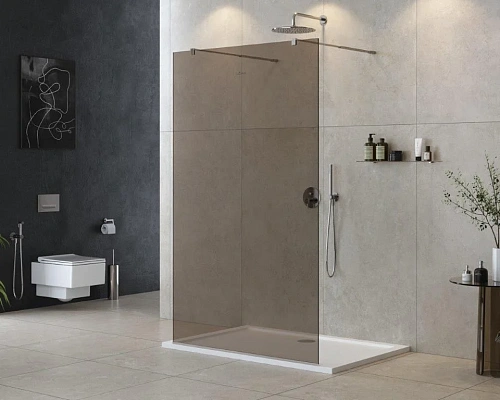 Душевая перегородка CEZARES LIBERTA-L-2-120-BR-Cr 120см стекло тонированное (бронза), профиль хром Душевая перегородка CEZARES LIBERTA-L-2-120-BR-Cr 120см стекло тонированное (бронза), профиль хром