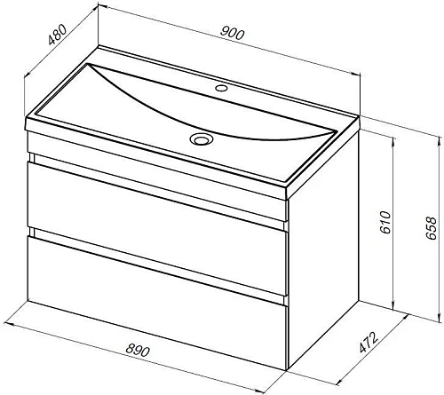 Тумба под раковину Aquanet Нота New 90 белый глянец 00335419 подвесная Тумба под раковину Aquanet Нота New 90 белый глянец 00335419 подвесная