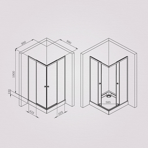 Душевой уголок AM.PM X-Joy W94G-403-100100-MT1K раздвижные двери 100x100 профиль хром матовый, стекло прозрачное Душевой уголок AM.PM X-Joy W94G-403-100100-MT1K раздвижные двери 100x100 профиль хром матовый, стекло прозрачное