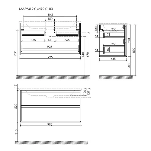 Тумба под раковину Sancos Marmi 2.0 MR2.0100EG 995х445х520 дуб галифакс натуральный, подвесная Тумба под раковину Sancos Marmi 2.0 MR2.0100EG 995х445х520 дуб галифакс натуральный, подвесная