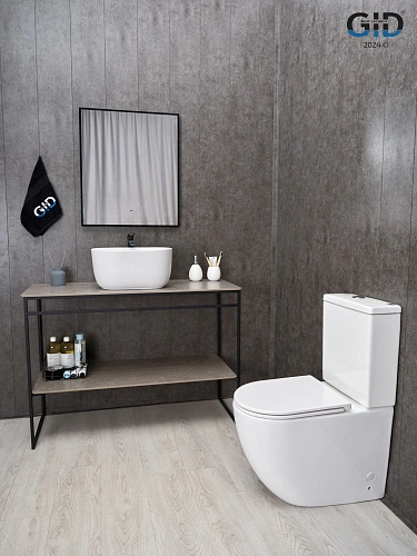 Раковина Gid N9302wg 51220 накладная белая матовая / белая графит 45x32x22 Раковина Gid N9302wg 51220 накладная белая матовая / белая графит 45x32x22