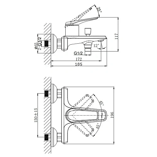 Смеситель для ванны RUSH Nevis (NE1735-44) Смеситель для ванны RUSH Nevis (NE1735-44)