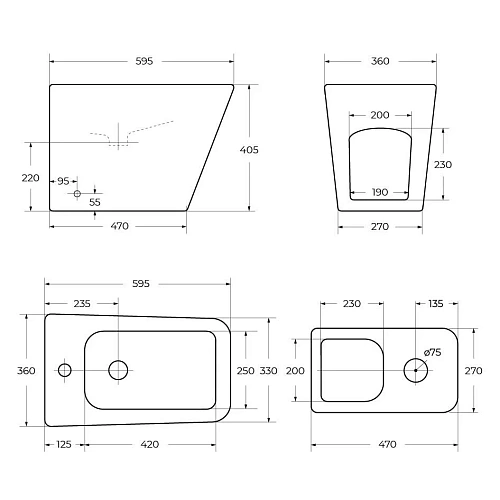 Биде напольное BelBagno ARDENTE-R BB003B Биде напольное BelBagno ARDENTE-R BB003B