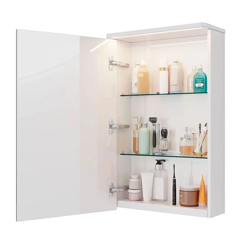 Зеркальный шкаф Lemark ZENON 50х80 см петли слева, с козырьком-подсветкой, с розеткой, белый LM50ZS-Z Зеркальный шкаф Lemark ZENON 50х80 см петли слева, с козырьком-подсветкой, с розеткой, белый LM50ZS-Z