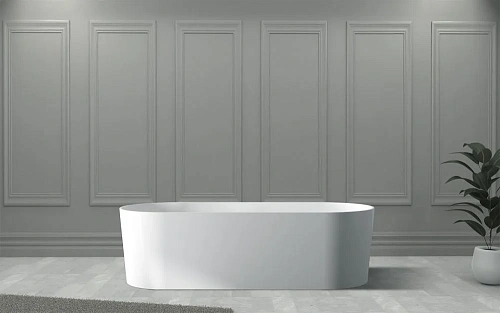 Ванна отдельностоящая ABBER AS9614 180x75 универсальная, белая матовая, искусственный камень Ванна отдельностоящая ABBER AS9614 180x75 универсальная, белая матовая, искусственный камень