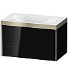 Картинка анонса товара «тумба с раковиной duravit xviu xv4615nb140p 80 см черный глянцевый»