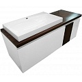 Тумба с раковиной Эстет Malibu ФР-00007126 1400х500 левая, подвесная, 2 ящика со вставкой массив Тумба с раковиной Эстет Malibu ФР-00007126 1400х500 левая, подвесная, 2 ящика со вставкой массив