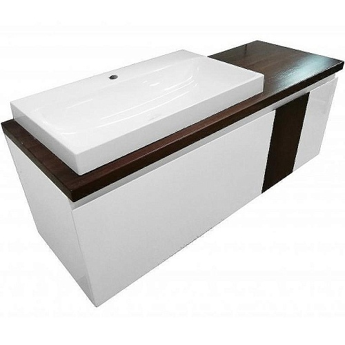 Тумба с раковиной Эстет Malibu ФР-00007126 1400х500 левая, подвесная, 2 ящика со вставкой массив Тумба с раковиной Эстет Malibu ФР-00007126 1400х500 левая, подвесная, 2 ящика со вставкой массив