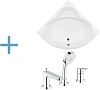 Акриловая ванна Aquanet Palau 140x140 (каркас + смеситель Grohe BauEdge 2511700A) 00204021 + 00156297 + 00240613
