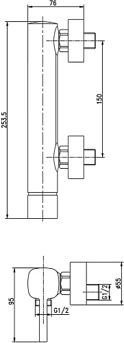 Смеситель для душа Aquanet Minima AF130-30C Смеситель для душа Aquanet Minima AF130-30C
