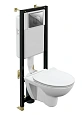 Комплект унитаза Cersanit PARVA (A64231) инсталляции BLACK и клавиши смыва LEON пластик хром 64231 Комплект унитаза Cersanit PARVA (A64231) инсталляции BLACK и клавиши смыва LEON пластик хром 64231