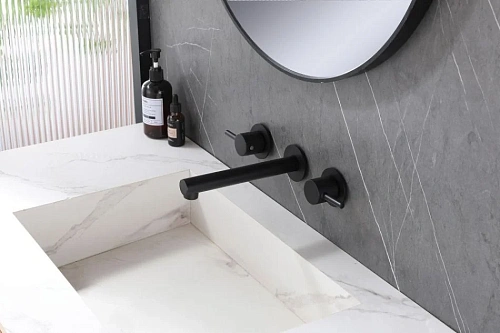 Смеситель для раковины ABBER Emotion AF88121B скрытого монтажа черный матовый Смеситель для раковины ABBER Emotion AF88121B скрытого монтажа черный матовый