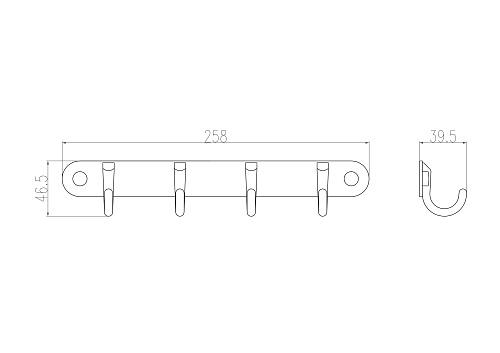 Крючок Wonzon & Woghand хром (WW-9384-4) Крючок Wonzon & Woghand хром (WW-9384-4)