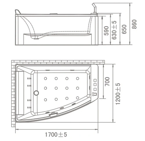 Акриловая ванна Orans BT-65100 XR 170x120 правая 65100XR Акриловая ванна Orans BT-65100 XR 170x120 правая 65100XR