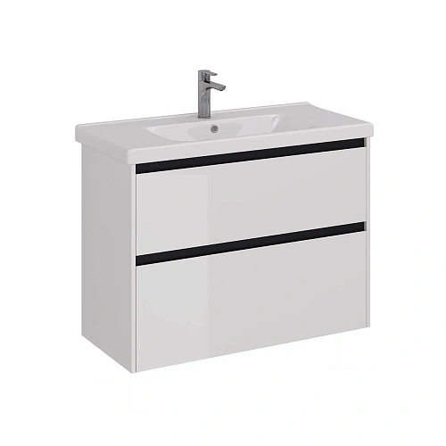 Тумба под раковину Lemark COMBI 100 см подвесная/напольная, черный/белый LM03C100T-black Тумба под раковину Lemark COMBI 100 см подвесная/напольная, черный/белый LM03C100T-black